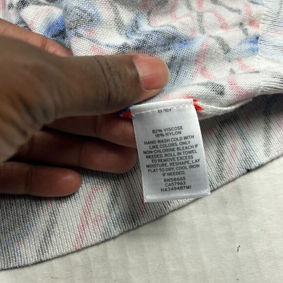 Halogen Womens Button Front Cardigan Mixed Print 3/4 Sleeve Casual Sweater LARGE - Picture 8 of 10